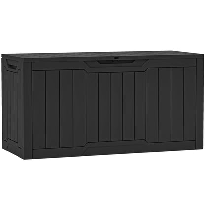YITAHOME 80 Gallon Resin Deck Box, Outdoor Lockable Storage Box for Patio Furniture, Waterproof Patio Deck Box for Cushions, Pool Supplies, Sports Equipment and Garden Tools, Black - CookCave