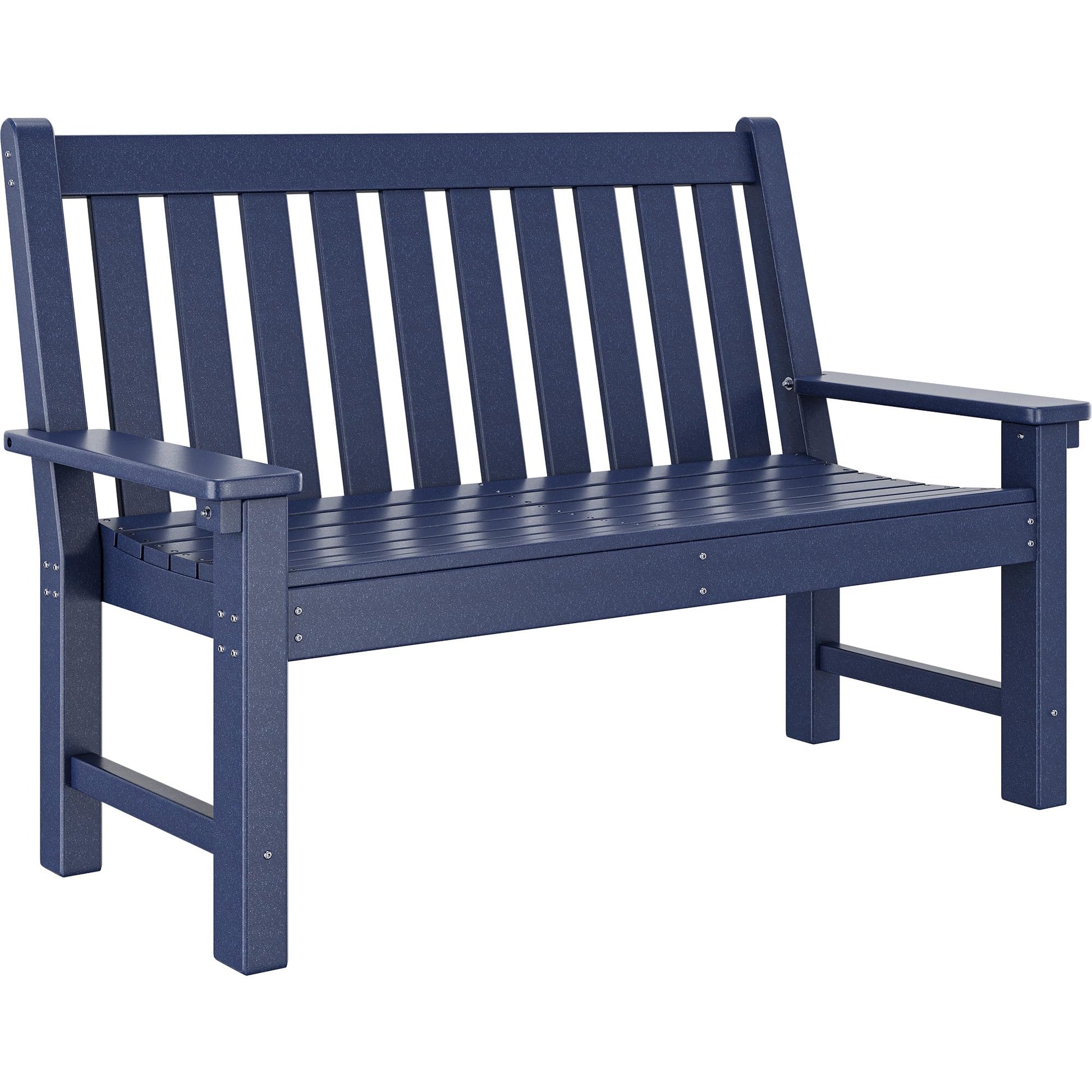 YITAHOME Garden Bench, All Weather Outdoor Bench for 2-3 Persons, Fade/Rot Resistant Patio Benches for Park, Porch, Patio & Backyard (Navy) - CookCave