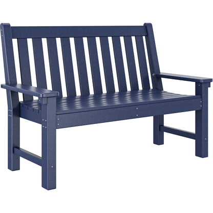 YITAHOME Garden Bench, All Weather Outdoor Bench for 2-3 Persons, Fade/Rot Resistant Patio Benches for Park, Porch, Patio & Backyard (Navy) - CookCave