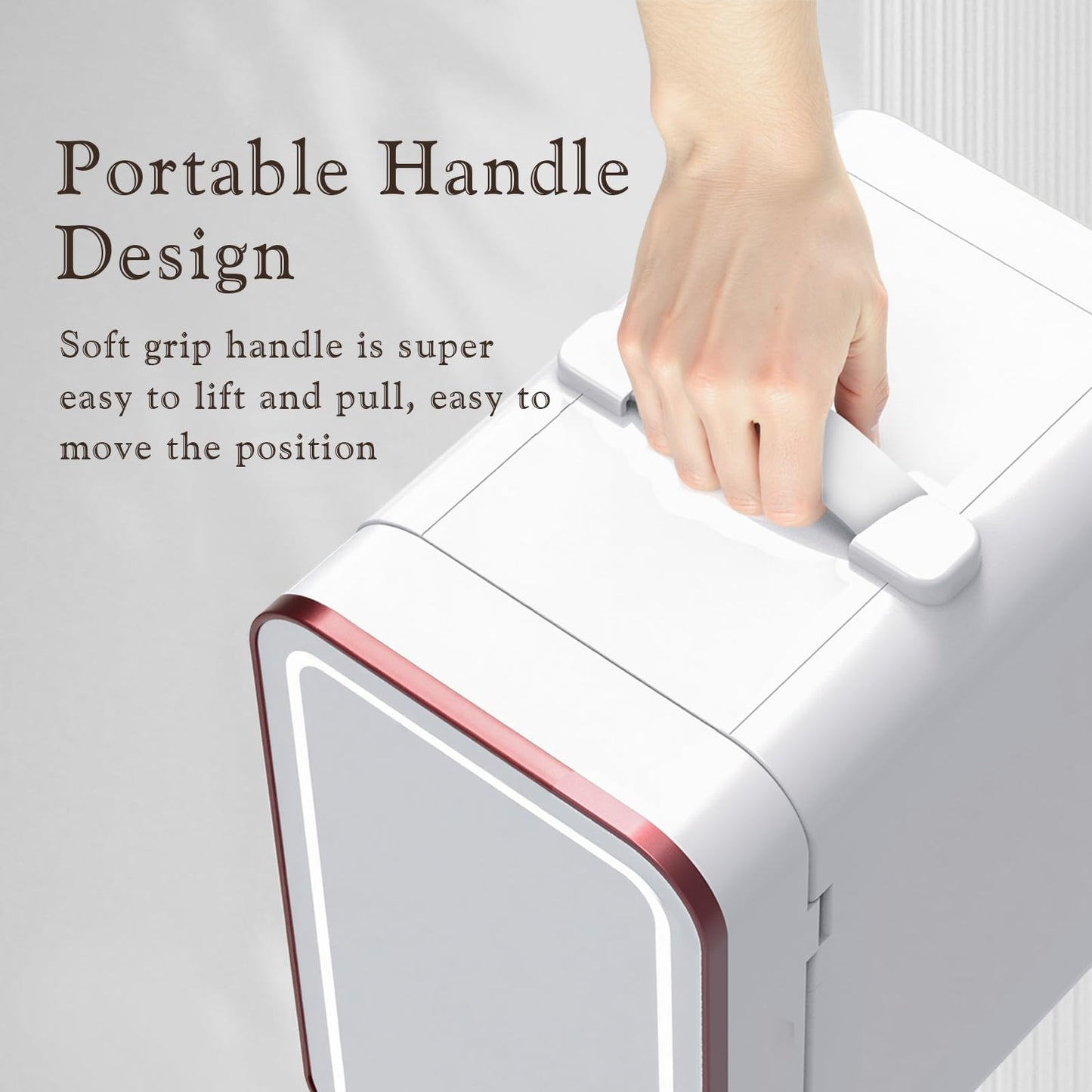 YLFU Skincare Fridge, 6L/10 Can Mini Fridge for Bedroom with Dimmable LED Mirror, Portable Cooler & Warmer Small Compact Refrigerator for Skincare, Cosmetics, Bedroom and Office, White - CookCave