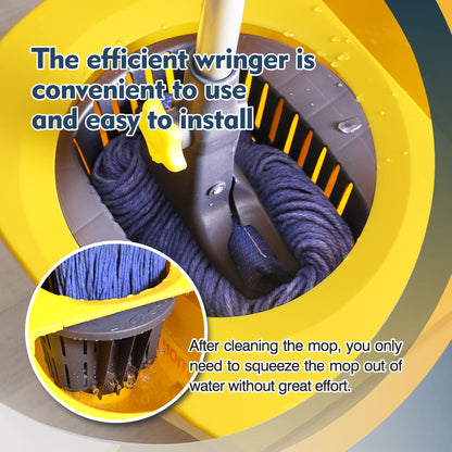 Yocada Looped-End String Wet Mop Heavy Duty Cotton Mop Commercial Industrial Grade Telescopic Iron Pole Jaw Clamp Floor Cleaning 55.1 inch - CookCave