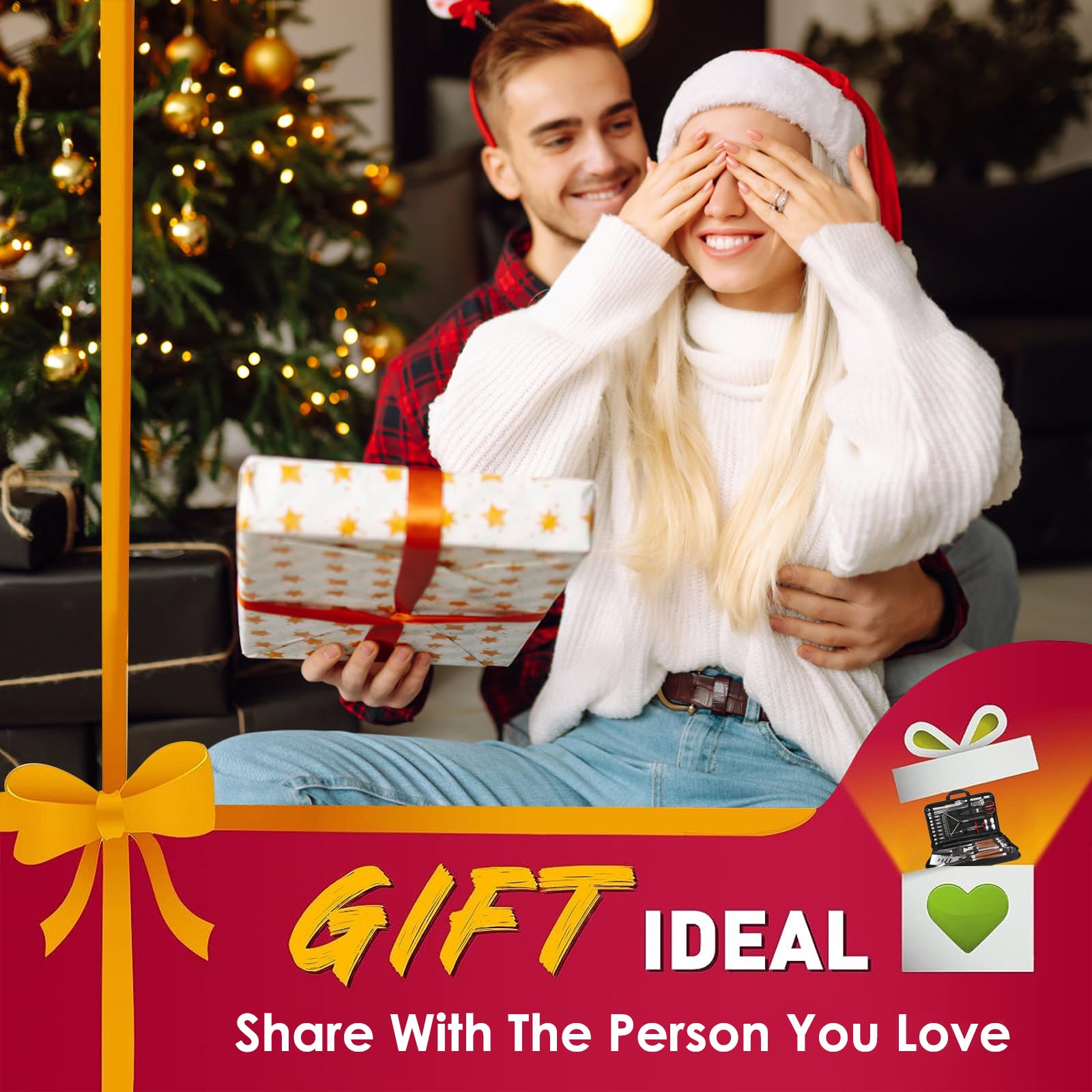 Yoehka BBQ Grilling Accessories Set, 34Pcs Heavy Duty Grill Tools for Outdoor Camping, Grilling Gifts for Men Dad, Stainless Steel Barbecue Utensils Kit with Mats and Glove in Carrying Bag, Brown - CookCave