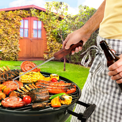 YOUEON 4 Pack 17 Inch Pigtail Food Flipper with Wooden Handle, Stainless Steel Meat Hook Turner Grill Tools, BBQ Turner for BBQ Ribs, Steak, Fish, Chicken, Sausage, Vegetables - CookCave