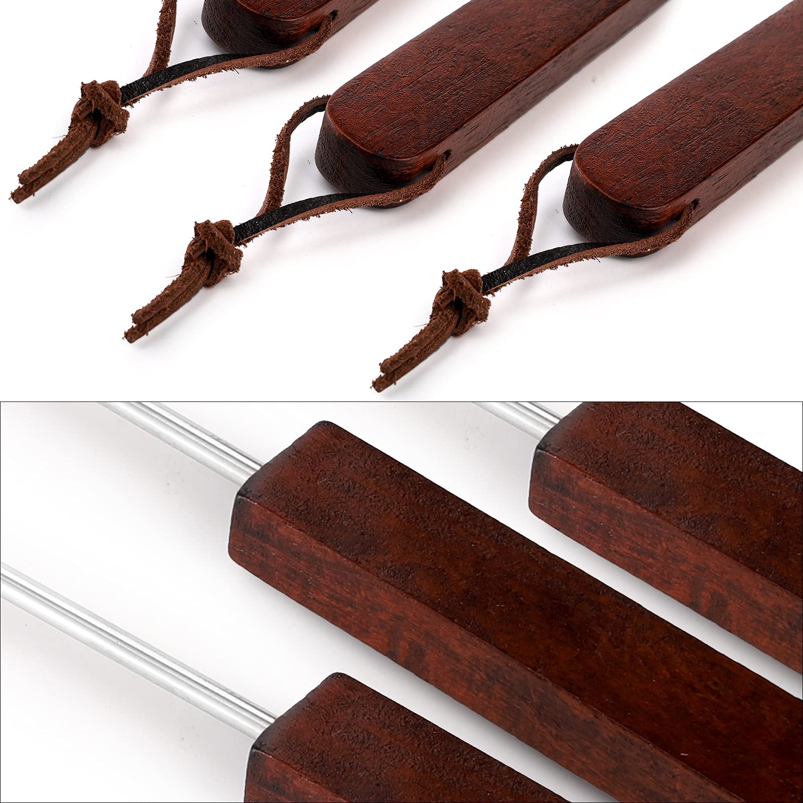 YOUEON 4 Pack 17 Inch Pigtail Food Flipper with Wooden Handle, Stainless Steel Meat Hook Turner Grill Tools, BBQ Turner for BBQ Ribs, Steak, Fish, Chicken, Sausage, Vegetables - CookCave