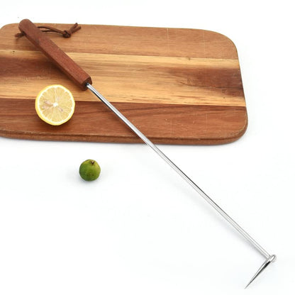 YOUEON 4 Pack 17 Inch Pigtail Food Flipper with Wooden Handle, Stainless Steel Meat Hook Turner Grill Tools, BBQ Turner for BBQ Ribs, Steak, Fish, Chicken, Sausage, Vegetables - CookCave