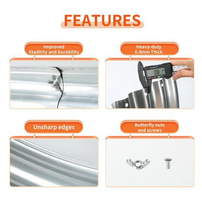 YSEJOMP 36 Inch Round Galvanized Fire Pit Ring/Fire Ring - Foldable and Perfect for Outdoor Gatherings and Campfires in The Yard/Garden/Park/Beach (3 FT Diameter, Silver) - CookCave