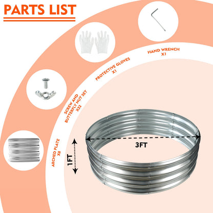 YSEJOMP 36 Inch Round Galvanized Fire Pit Ring/Fire Ring - Foldable and Perfect for Outdoor Gatherings and Campfires in The Yard/Garden/Park/Beach (3 FT Diameter, Silver) - CookCave