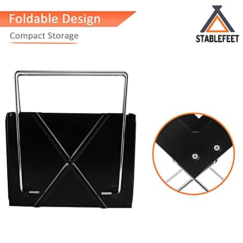 YSSOA 12' Portable Charcoal Barbecue Grill - Folding Detachable Collapsible Mini Tabletop Camping BBQ, Black - CookCave