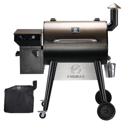 Z GRILLS Upgrade 8 in 1 Wood Pellet Grill & Smoker for Outdoor Cooking, BBQ Grill with PID 2.0 Controller, LCD Screen, 697 sq, Meat Probes, Rain Cover - CookCave