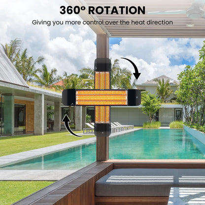 ZeboZap Infrared Electric Patio Heater with Strap to Post | Wall Mounted Gazebo Outdoor Heater, Space Heaters for Indoor 1500W Remote Control - CookCave