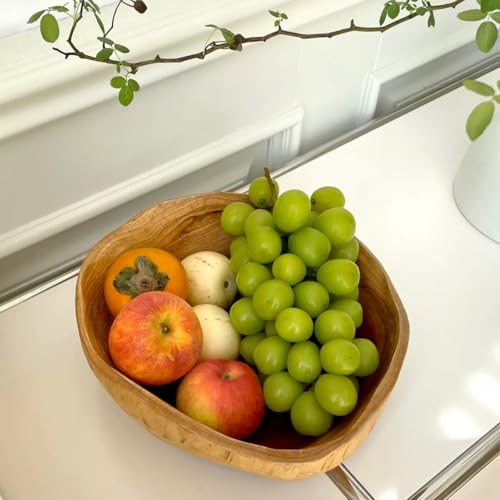 ZENFUN Wood Root Dish Bowl, Natural Wooden Bowl Snack Bowl, Handmade Serving Bowl for Candy, Bread, Snacks, Serving Appetizer Display, 7.8''-9.5'' Diameter - CookCave