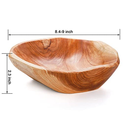 ZENFUN Wood Root Dish Bowl, Natural Wooden Bowl Snack Bowl, Handmade Serving Bowl for Candy, Bread, Snacks, Serving Appetizer Display, 7.8''-9.5'' Diameter - CookCave