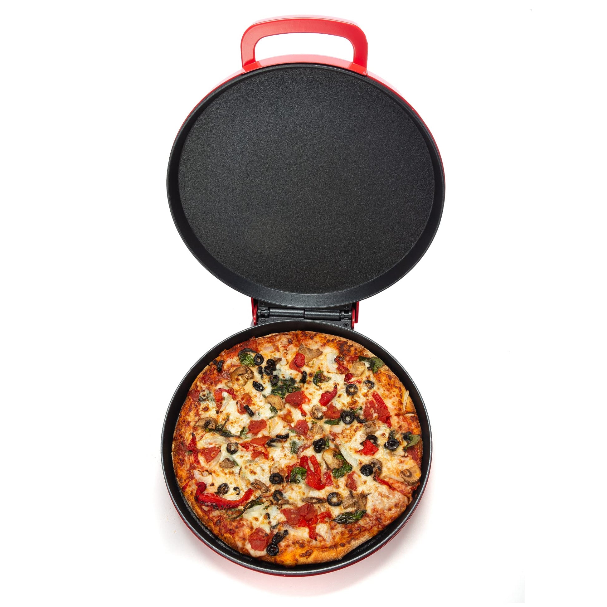 Zenith Versa Grill Non-Stick Pizza Maker Machine For Home, Calzone Maker, Pizza Oven Converts to Electric indoor Grill, Red - CookCave