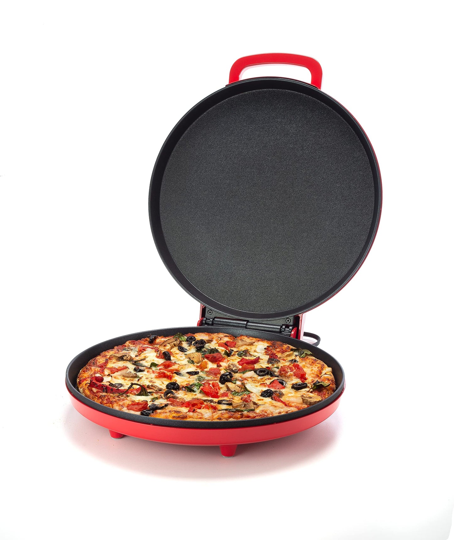 Zenith Versa Grill Non-Stick Pizza Maker Machine For Home, Calzone Maker, Pizza Oven Converts to Electric indoor Grill, Red - CookCave