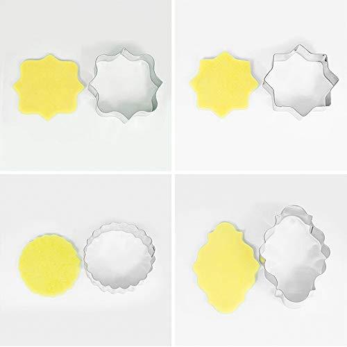 10 PCS Plaque Frame Cookie Cutters Set Fondant Tiles Biscuit Cutter Molds for Cookie Fruit Shapes - CookCave