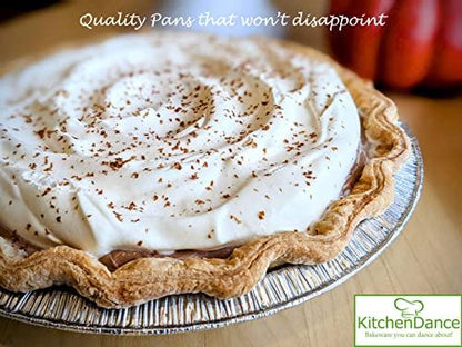 10" (Rim to RIm 9-5/8") Disposable Aluminum Pie Pans #1042- Pack of 12 - CookCave