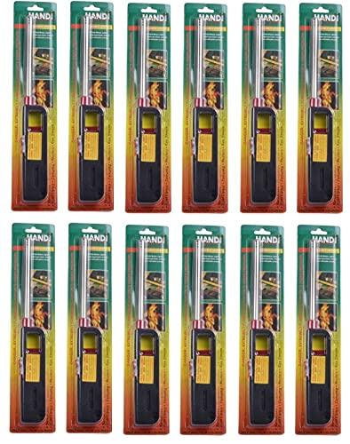 12pk Fluidless BBQ Grill Lighter Casings Refillable Butane Gas Candle Fireplace Kitchen Stove Long - CookCave