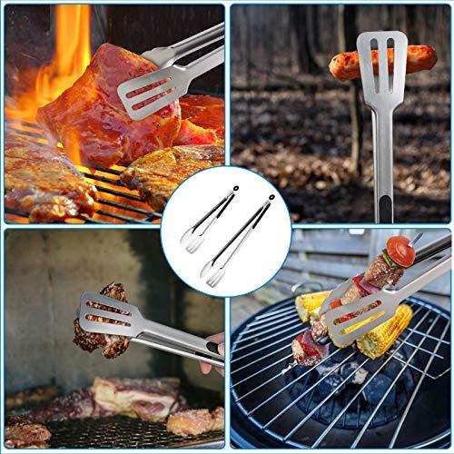 16-inch & 12-Inch Grill Tongs for Cooking BBQ Heavy Duty Extra Long Grilling Tongs, Premium Set 2 pack - CookCave