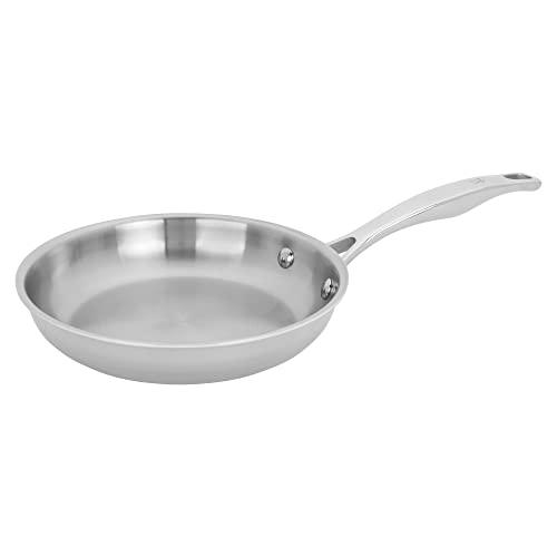 HENCKELS Clad H3 8-inch Induction Frying Pan with Lid, Stainless Steel, Durable and Easy to clean - CookCave
