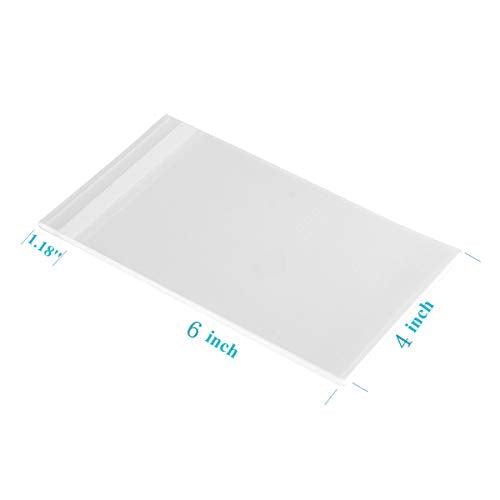 200ct Clear Plastic Bags 4x6-1.4 mils Thick Self Sealing OPP Cello Bags for Bakery Cookies Goodies Favor Decorative Wrappers (4'' x 6'') - CookCave