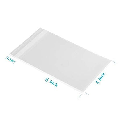 200ct Clear Plastic Bags 4x6-1.4 mils Thick Self Sealing OPP Cello Bags for Bakery Cookies Goodies Favor Decorative Wrappers (4'' x 6'') - CookCave