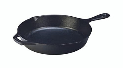 Lodge Seasoned Cast Iron Skillet - 12 Inch Ergonomic Frying Pan with Assist Handle, black - CookCave