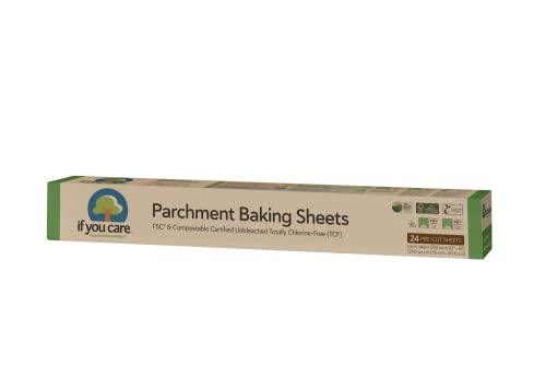 If You Care Parchment Paper Baking Sheets – 3 Pack of 24-Count Precut Liners - Unbleached, Chlorine Free, Greaseproof, Silicone Coated – Standard Size – Fits 12.5” x 16” Pans - CookCave
