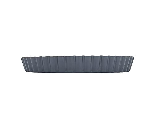 Matfer Bourgeat Exopan Fluted Tart and Quiche Pan with Removable Bottom, 9 1/2" Diameter, Dark Gray - CookCave