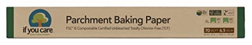 If You Care Parchment Baking Paper Sheets,Roll 70 Sq Ft Roll, Unbleached, Chlorine Free, Greaseproof, Silicone Coated, Standard Size, Fits 13 Inch Pans - CookCave