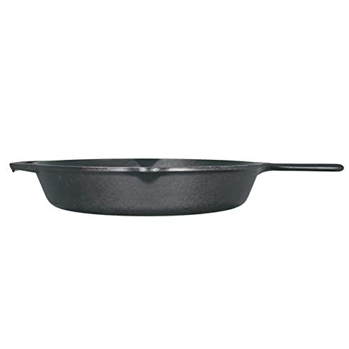 Lodge Seasoned Cast Iron Skillet - 12 Inch Ergonomic Frying Pan with Assist Handle, black - CookCave