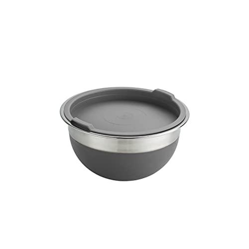 Tramontina 10 Pc Covered Stainless Steel and Silicone Mixing Bowl Set (Gray) - CookCave