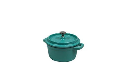 Cast Iron Enameled Pot Mini 0.25 Qt., Aqua - CookCave