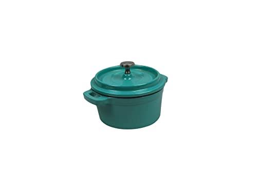 Cast Iron Enameled Pot Mini 0.25 Qt., Aqua - CookCave