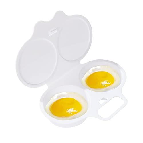 Microwave Egg Maker with 2 Cavity, Kitchen Essentials Food Grade cooking Ware, Microwaveable and Easy to Cook in 45 Seconds - CookCave