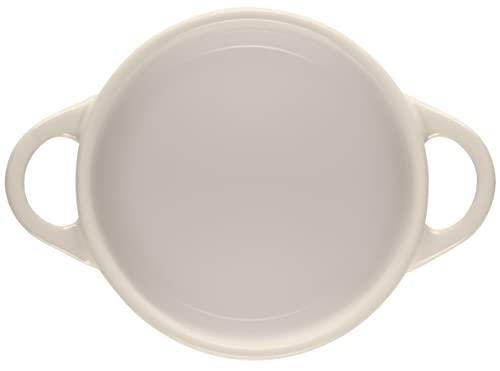 Le Creuset Stoneware Mini Round Cocotte with Flower Lid, 8oz., Meringue - CookCave