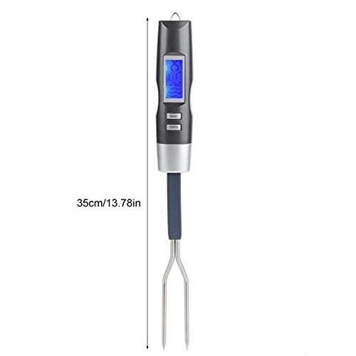 Meat Thermometer Fork, LCD Disply Digital Cooking Thermometer Fork Instant Read BBQ Fork Suitable for Kitchen, Grilling, Barbecue, Turkey - CookCave