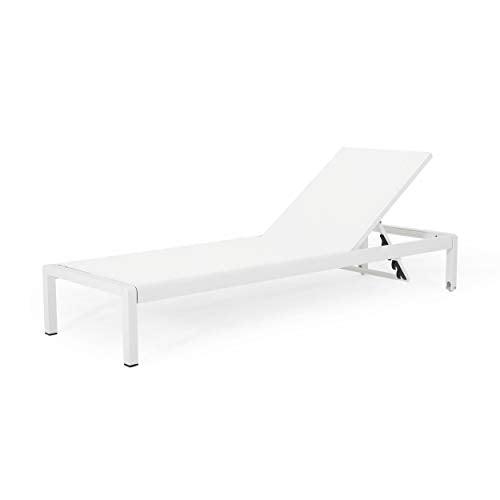 Christopher Knight Home Cynthia Outdoor Chaise Lounge, White - CookCave