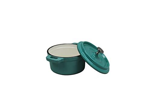 Cast Iron Enameled Pot Mini 0.25 Qt., Aqua - CookCave