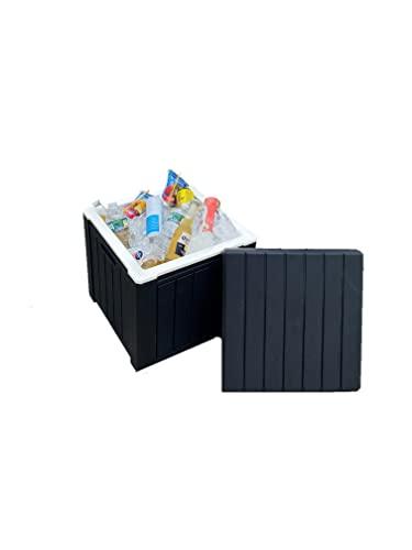 Ice Cooler/Storage Deck Box, and seat, Outdoor Ice Chest is Great to Use for Pool Accessories, Hot Tub Towel Holder, Toys, Gardening Tools, Sports Equipment, UV Resistant Resin, - CookCave