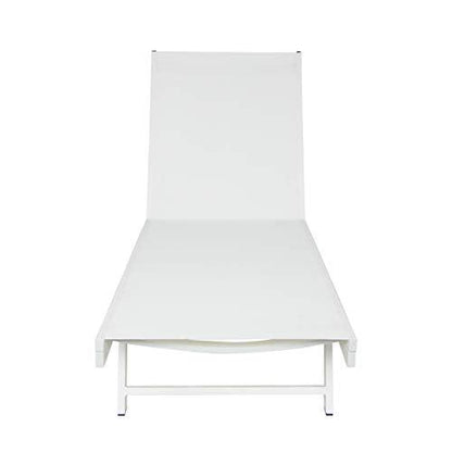 Christopher Knight Home Simon Outdoor Aluminum and Mesh Chaise Lounge, White/White - CookCave