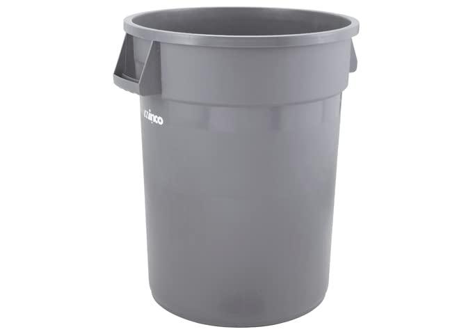 Winco PTC-10G Round Trash Can, 10 Gallon, Plastic, Gray - CookCave