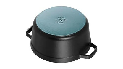 Staub 1103425 Black Cast Iron 13.25 Qt. Round Cocotte - CookCave