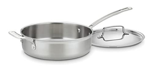 Cuisinart MCP33-24HN MultiClad Pro Stainless 3-1/2-Quart Saute with Helper and Cover Skillet, 3.5-Quart, Sauté Pan w/Helper & Cover - CookCave