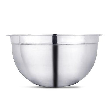 Vinod Mixing Bowls with Lids - Set of 5 Stainless Steel Nesting Bowl | Meal Prep Bowls | Mix & Serve | Flat Bottom & Stackable | Heavy Duty, Easy to Clean, Space Saving, Cooking, Prepping | Black Lids - CookCave
