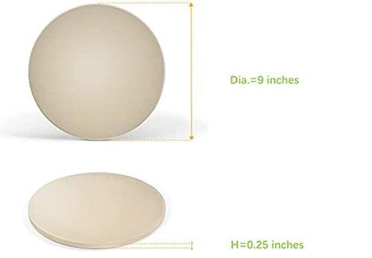 Round Pizza Baking Stone 9" Diameter, White - CookCave