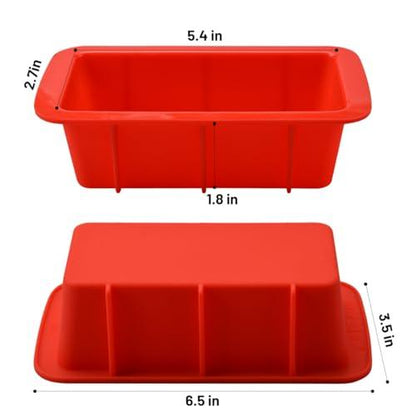 CAKETIME Mini Loaf Pan, Silicone Bread Loaf Pan Nonstick Set of 4 for Baking Bread, Toast, Brownie Loaf Pan, Cake, Soaps - CookCave