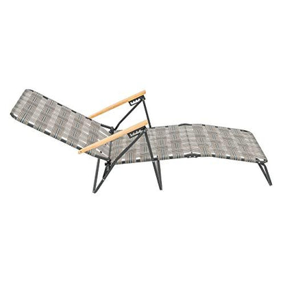 Camp & Go 4-Position Folding Web Lawn Beach Lounger Chair, 24.4" W x 55.6" D x 34.1" H, Multi - CookCave