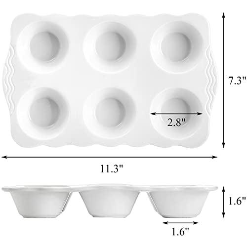 Hiceeden 2 Pack Ceramic Muffin Pans, 6 Cups Non-stick Muffin Tin Cupcake Baking Pans with Handles for Muffin Cakes, Egg Tarts, Mousse, Pot Pie, Jelly - CookCave