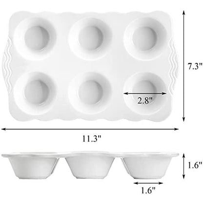 Hiceeden 2 Pack Ceramic Muffin Pans, 6 Cups Non-stick Muffin Tin Cupcake Baking Pans with Handles for Muffin Cakes, Egg Tarts, Mousse, Pot Pie, Jelly - CookCave