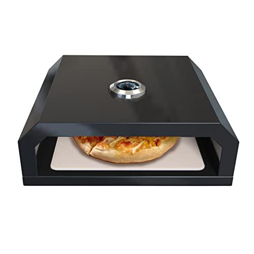 WINTRON Grill Top Pizza Oven | Fits On Any Charcoal & Gas BBQ Grill | Portable Pizza Oven | Easy Carry Handles | Includes 12" Square Pizza Baking Stone | Home-made BBQ Pizza Oven - CookCave